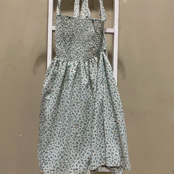 SHEIN Dresses & Skirts - SHEIN Floral Smocked Midi Dress Small Cottagecore Open Back Tie 0013